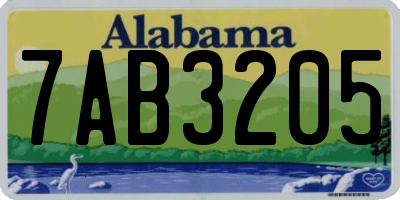 AL license plate 7AB3205