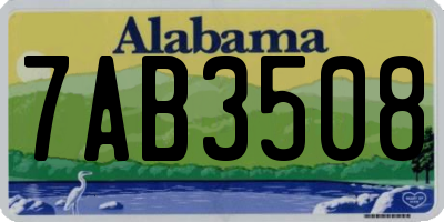 AL license plate 7AB3508