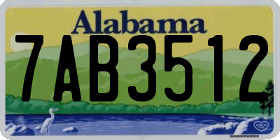 AL license plate 7AB3512