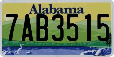 AL license plate 7AB3515