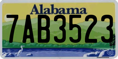AL license plate 7AB3523