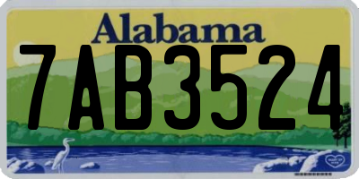 AL license plate 7AB3524