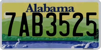 AL license plate 7AB3525