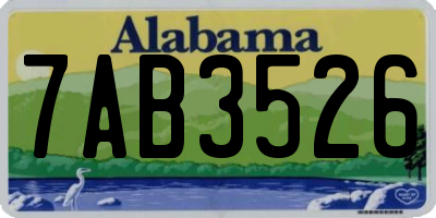 AL license plate 7AB3526