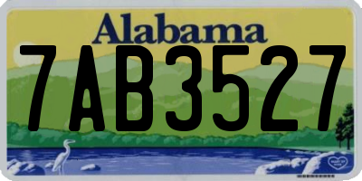 AL license plate 7AB3527