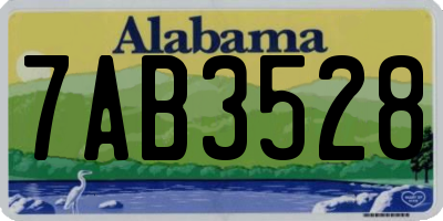 AL license plate 7AB3528