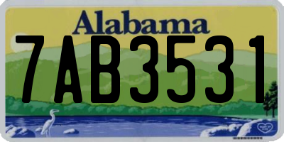 AL license plate 7AB3531