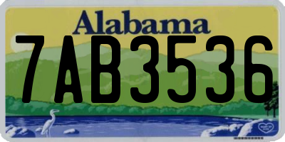 AL license plate 7AB3536