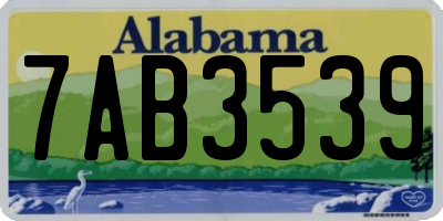 AL license plate 7AB3539