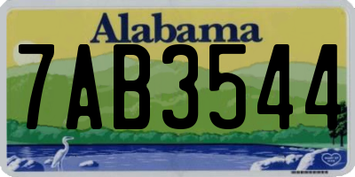 AL license plate 7AB3544