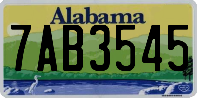 AL license plate 7AB3545