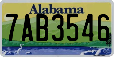 AL license plate 7AB3546