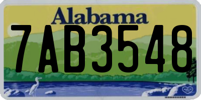 AL license plate 7AB3548