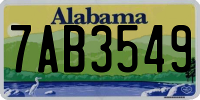 AL license plate 7AB3549