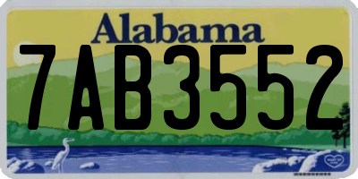 AL license plate 7AB3552