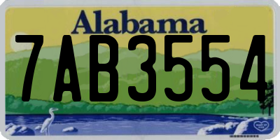 AL license plate 7AB3554