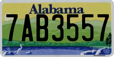 AL license plate 7AB3557