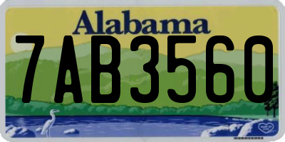 AL license plate 7AB3560