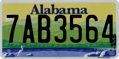 AL license plate 7AB3564
