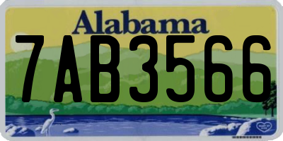 AL license plate 7AB3566