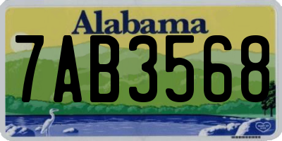 AL license plate 7AB3568