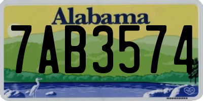 AL license plate 7AB3574