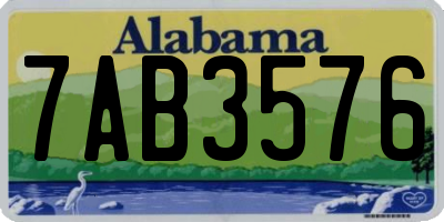 AL license plate 7AB3576