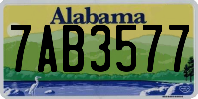 AL license plate 7AB3577