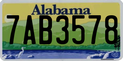 AL license plate 7AB3578