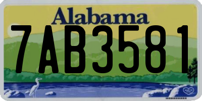 AL license plate 7AB3581