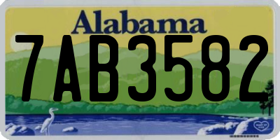 AL license plate 7AB3582