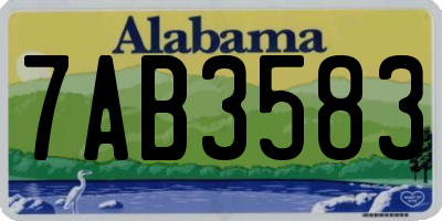 AL license plate 7AB3583