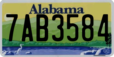 AL license plate 7AB3584