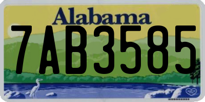 AL license plate 7AB3585