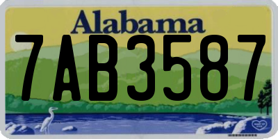 AL license plate 7AB3587