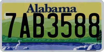 AL license plate 7AB3588