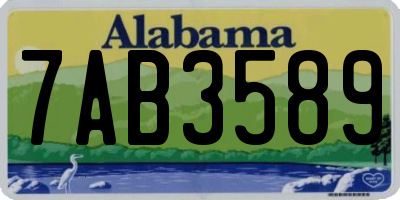 AL license plate 7AB3589