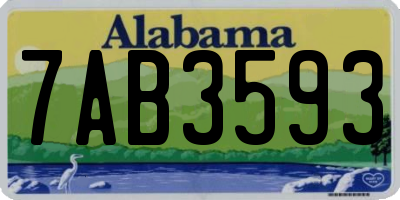 AL license plate 7AB3593