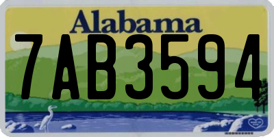 AL license plate 7AB3594