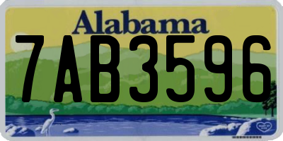 AL license plate 7AB3596