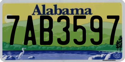 AL license plate 7AB3597