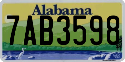 AL license plate 7AB3598