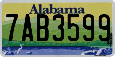 AL license plate 7AB3599