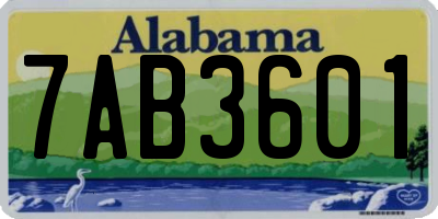 AL license plate 7AB3601