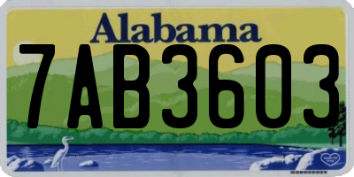 AL license plate 7AB3603