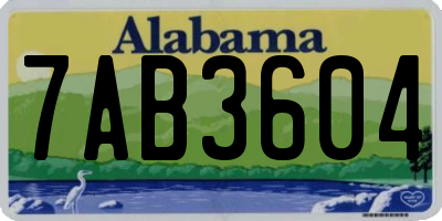 AL license plate 7AB3604