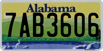 AL license plate 7AB3606