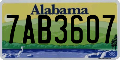 AL license plate 7AB3607