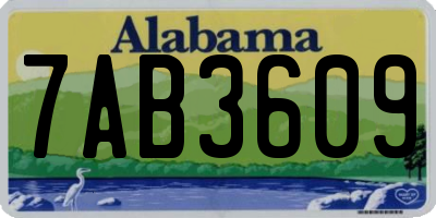 AL license plate 7AB3609