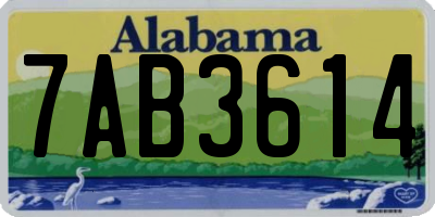AL license plate 7AB3614